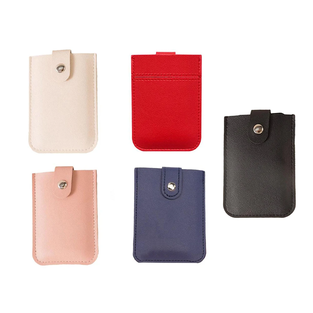Thickened drawer card holder with multiple slots PU leather stackable business card organizer with secure snap closure