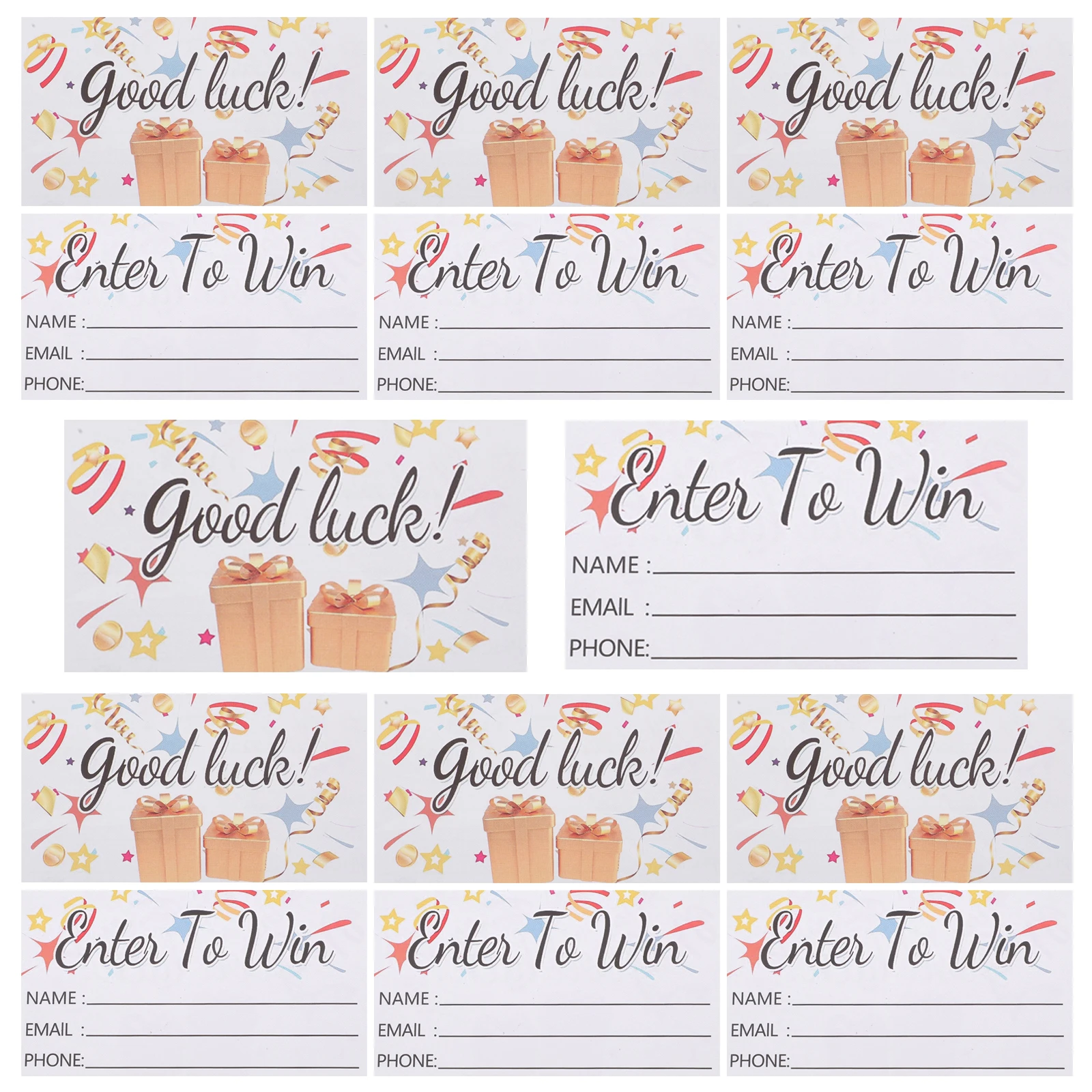 

200 Pcs Raffle Tickets Blank Entry Cards Carnival Prizes Booth Supplies Preprinted Lines Smooth Surface Ideal Parties Events