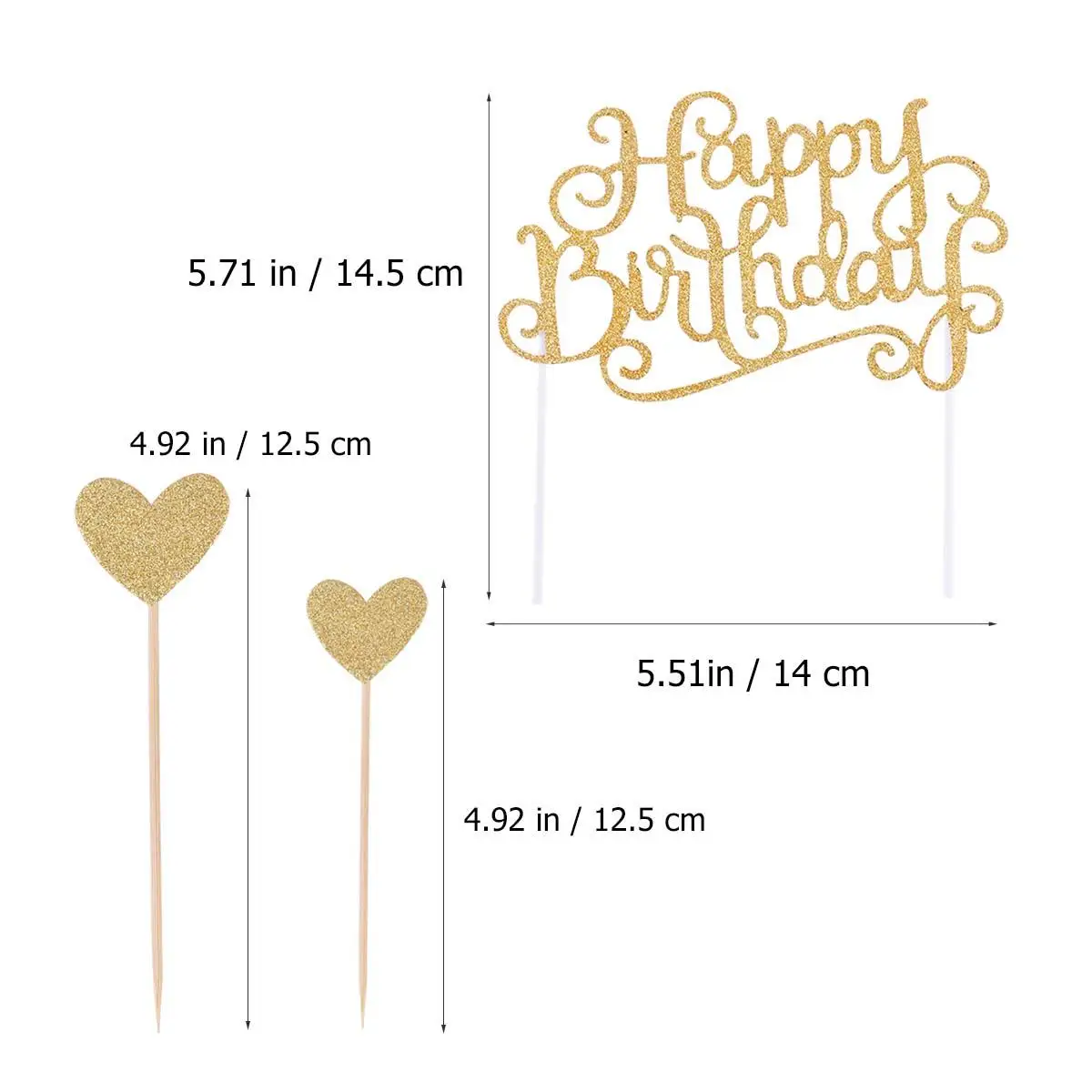 

7 Pcs Sticks Decorations Toppers Picks Cake Decorations Thickened Wedding Birthday Party