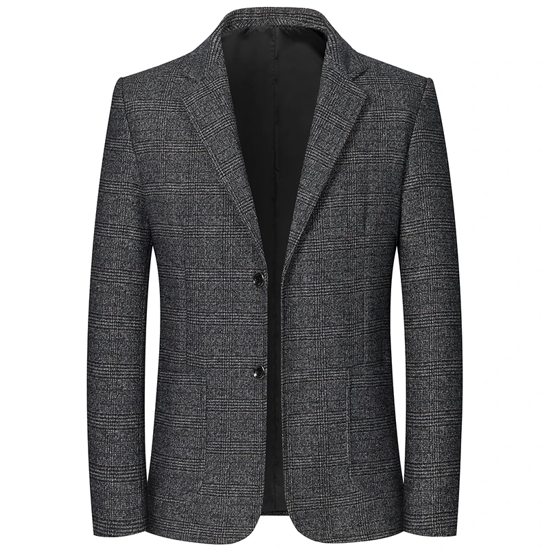 Men's Retro Plaid Suit 2025 High Quality Spring Autumn Leisure Fashion Handsome Business Ironing Top Coat