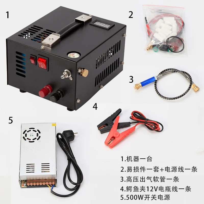 Car High-pressure Inflator 30mpa Air Pump Outdoor Diving 12v/110V/220V Air Cooling