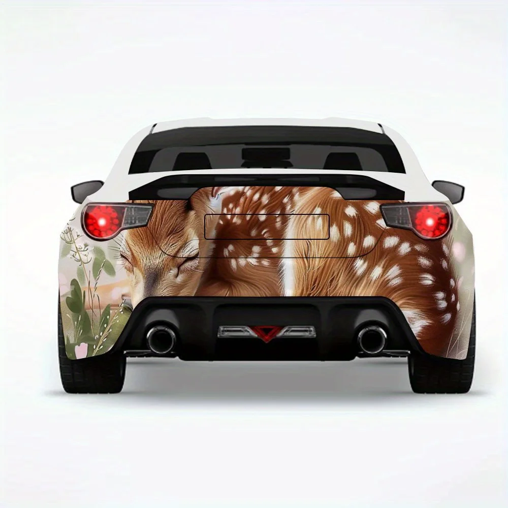 

Автомобильная наклейка «Спящий олень», виниловая наклейка на заднюю часть автомобиля, водонепроницаемые самоклеящиеся виниловые наклейки для хвоста и бампера автомобиля, украшение