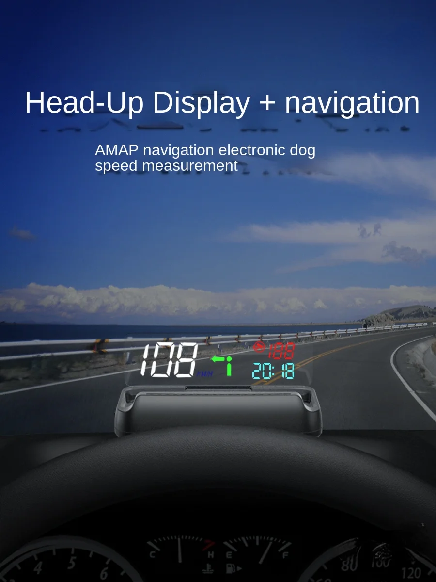 Automatic Folding Head-up Display HUD Car Universal OBD Multifunctional for Navigator Speed HD Projector