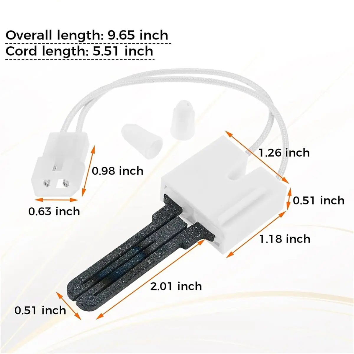 FTGT NEW DC47-00022A Dryer Igniter for Dryer Bracketless Flat Style Ignitor Replacement for 31001556 WP33002789