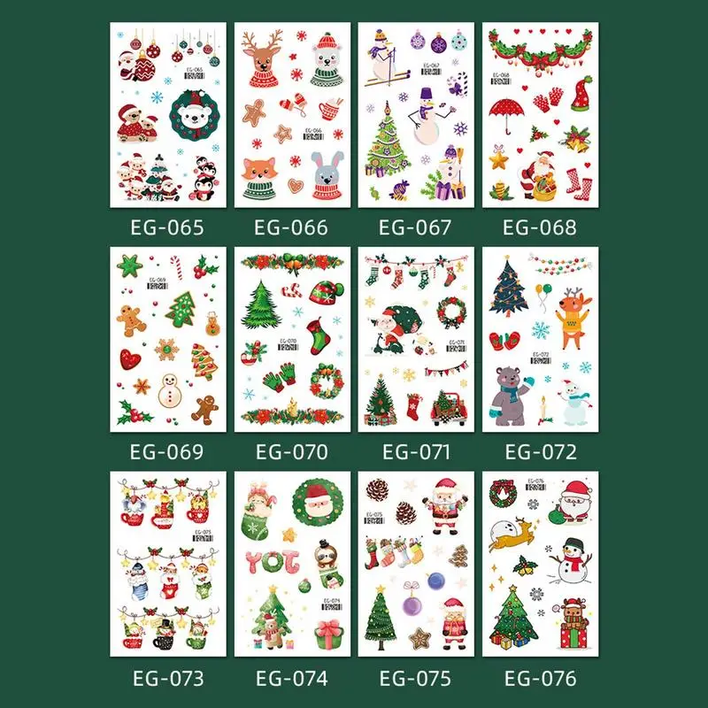 Christmas Rub On Transfers Cartoon Colorful Transfer Decal Christmas Decor Water Decals Funny Design For Candles Ceramic Mugs