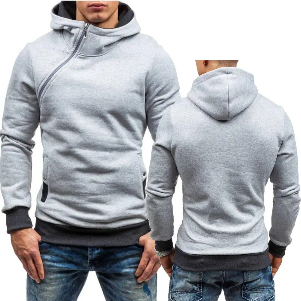 

Men Hoody Pullover Sweatshirt Long Sleeve Hooded Hoodie New Casual Mens Hoodies Diagonal Zipper Long Sleeve Hoodie Sweatshirts