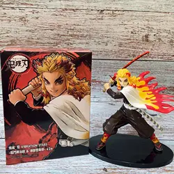Cartoon Anime Demon Slayer Action Figure Rengoku Kyoujurou Fighting Kimetsu No Yaiba PVC Collectible Model Toy Kid Gift