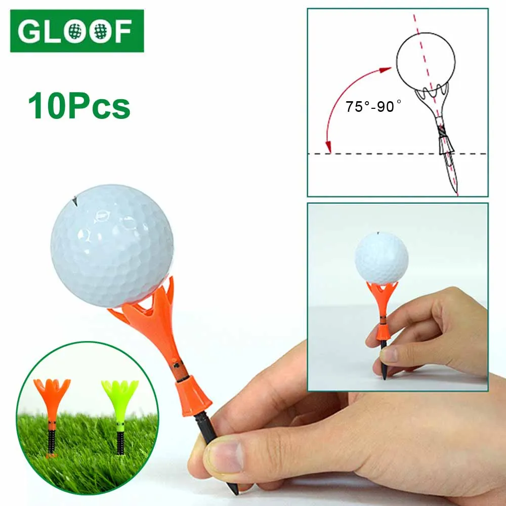 10 sztuk/partia 80mm Golf Tees uchwyt pomoce szkoleniowe uchwyt piłka golfowa plastikowa wysokość regulowana Golf Tees Outdoor Sports akcesoria