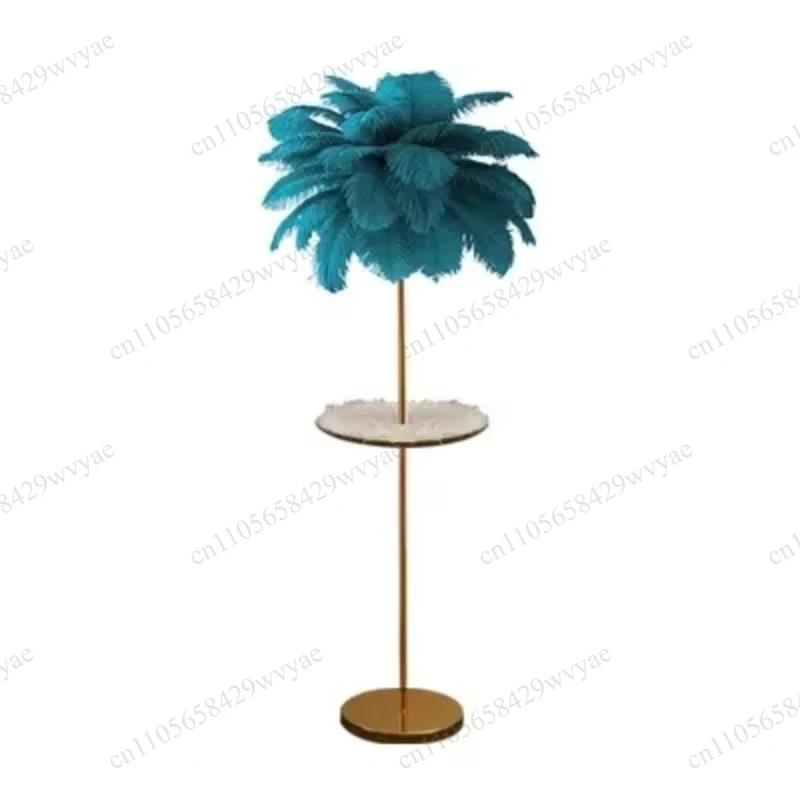 Modern Nordic Art Deco Metal Floor Lamp with White Creative Feather Design