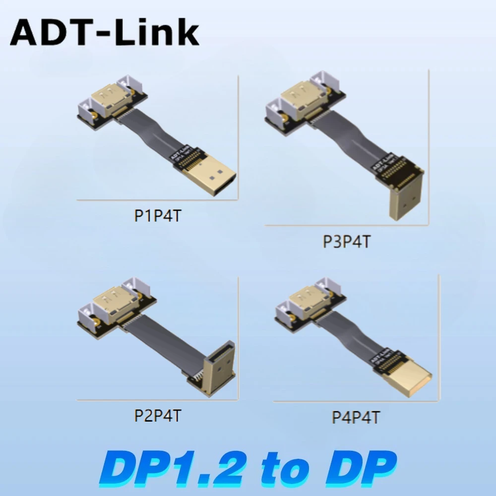 DisplayPort 1.2 Extension Cable DP To DP 4K 60Hz 1.2V Cord Elbow Angled Adapter FPC Display Port Ribbon Flat Male Female Bracket