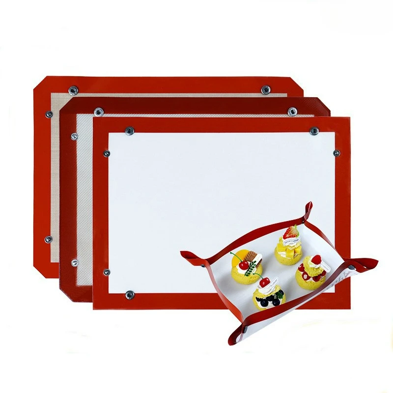 Silicone Baking Mat with Buttons Leak-Proof Designed Reusable Non-Stick Mats Oven Baking Sheet for Making Macaroons, Cookies