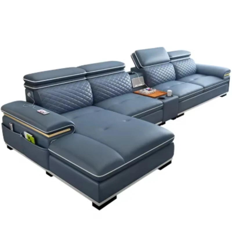 Lounge Recliner Designer Decor Sponge Relaxing Couch Armchair Leather Divano Trendy Furniture Corner Luxury Living Room Sofas - view 6