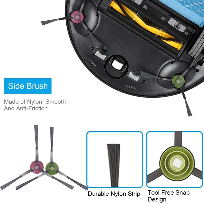 ตัวกรอง HEPA แปรงปัดด้านข้างสำหรับเปลี่ยน Ecovacs deebot ozmo 920 950 T5อะไหล่เครื่องดูดฝุ่น