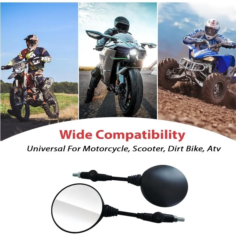 2pcs/1Set Folding Round Motorcycle Side Mirrors M8 M10 For KTM Bike Rear View Mirror Holder For Scooter E-Bike