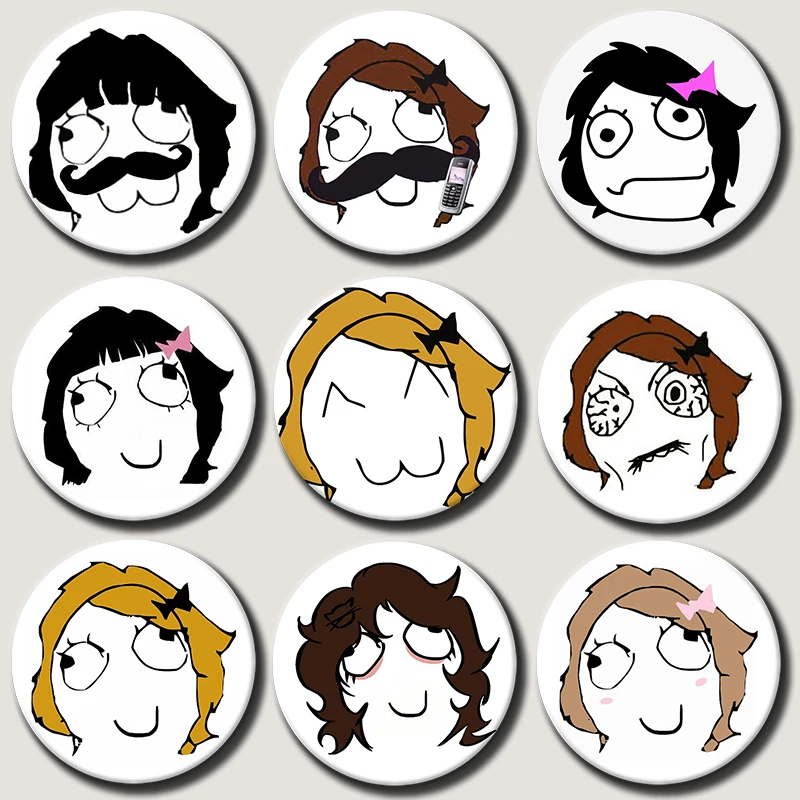 

New Funny TrollFace Brooch for Accessories Bag NoMeGusta Rage Face ForeverAlone Brooches Pin Cosplay Badge Bag Accessories Gift