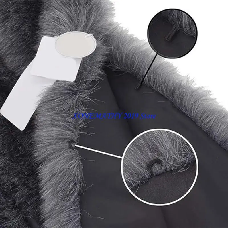 F42F شال فرو صناعي دافئ للشتاء للنساء، لف ناعم ومريح مع تصميم خفيف الوزن، مثالي للمناسبات الخارجية والسفر #4