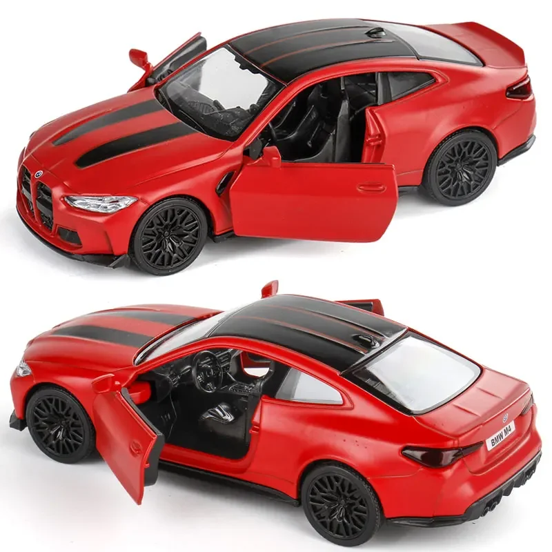 1:36 BMW M4 CSL diecast force back alloy simulation car model door can be opened children's collection decoration toy boy gift.