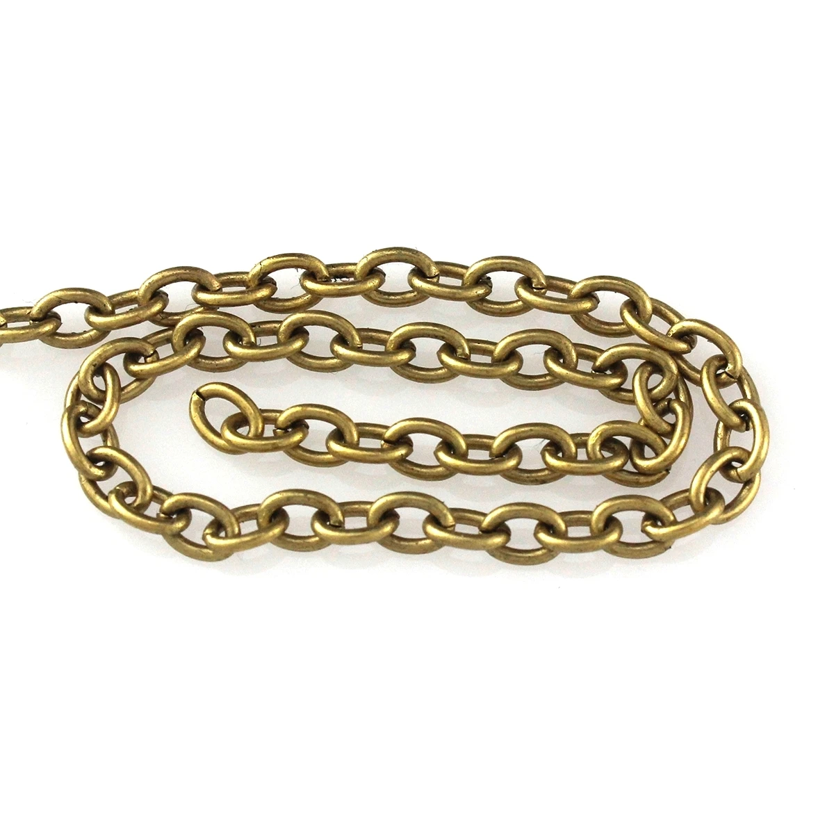 1 Meter Solid Brass O Ring Bags Chain Link Necklace Wheat Chain None-polished Bags Straps Parts DIY Accessories 7 Sizes