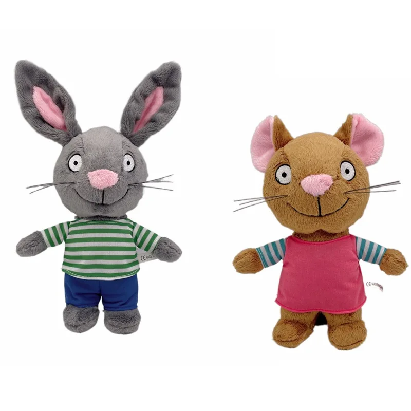 

2pcs pip and posy Plush Toys Soft Stuffed Animal Rabbit Mouse Plushie Dolls Birthday Gift for Kids Boys Girls