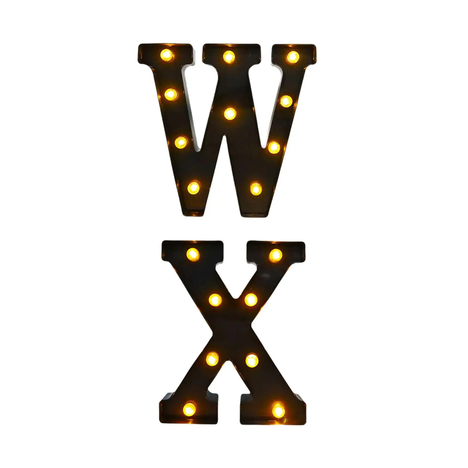 Black Marquee Letter Lamp Warm White Light for Outdoor Bar Anniversary