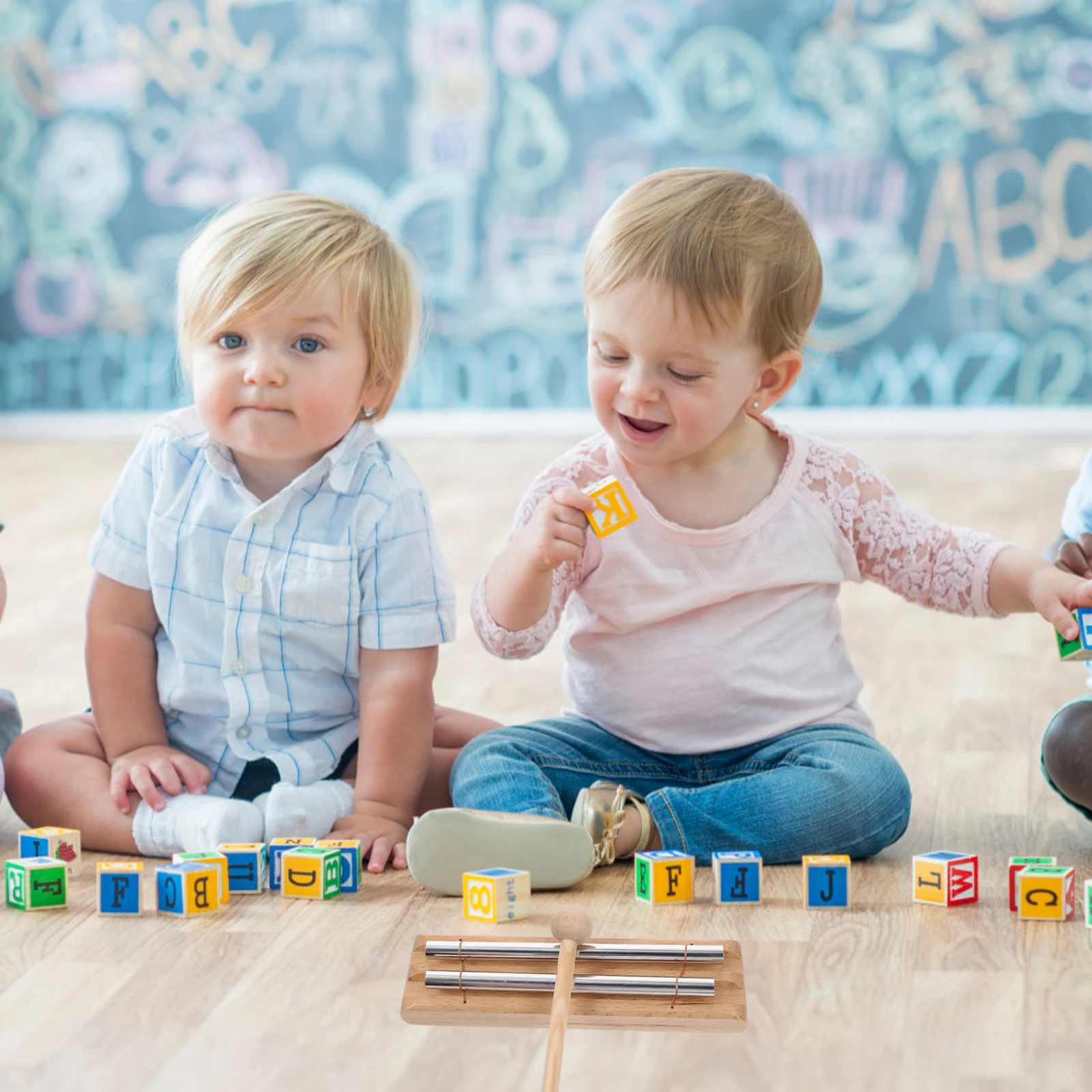 

Meditation Chime 2 Tone Wood Percussion Instrument Tabletop Musical Instrument for Yoga Classroom Music Teaching Tool Music