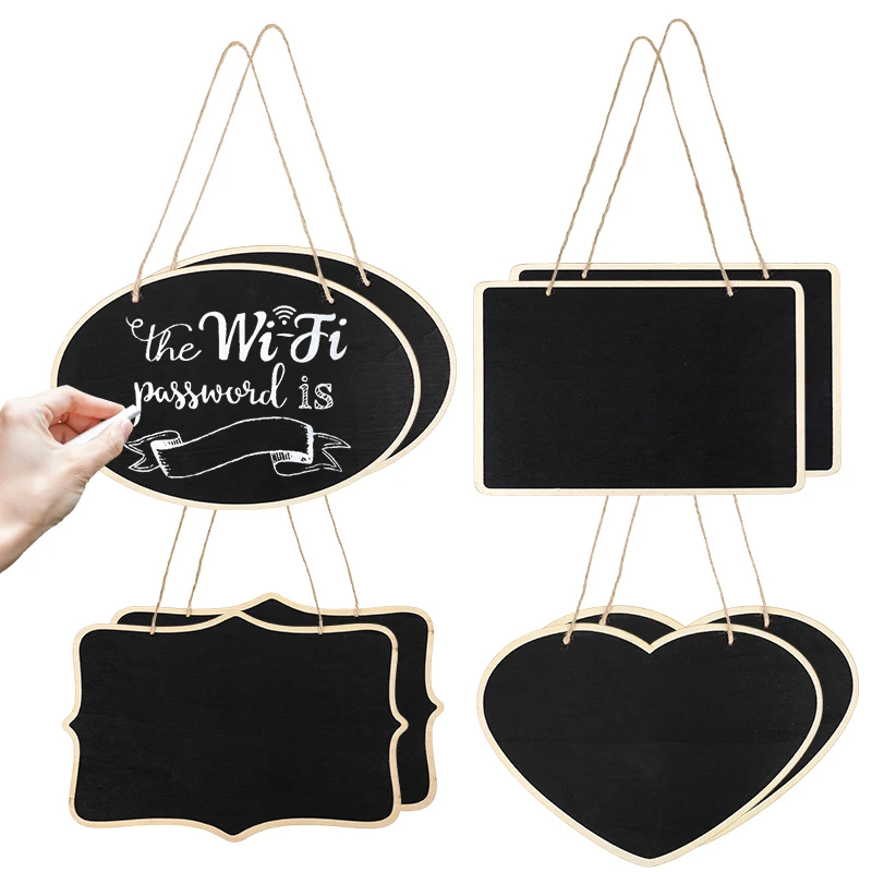 Wooden Blackboard Hanging Sign Home Door Decoration Chalk Message Board Mr Mrs Wedding Bridal Shower Decor Birthday Party Gift