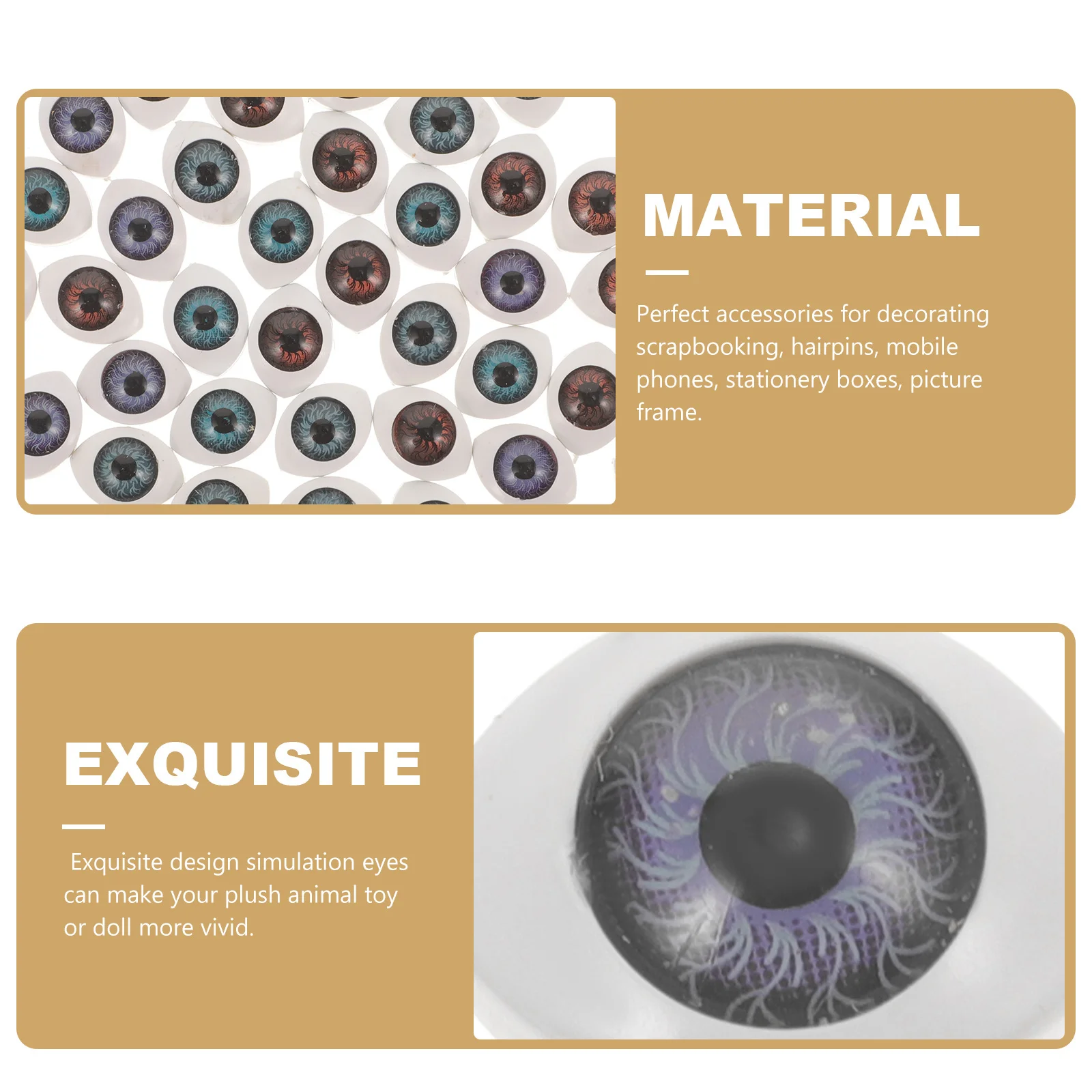 

100Pcs Premium Acrylic Fake Eyes Hemisphere Simulation for DIY Phone Case Crafts Eyeball Decorations Simulated Eyes Pendant