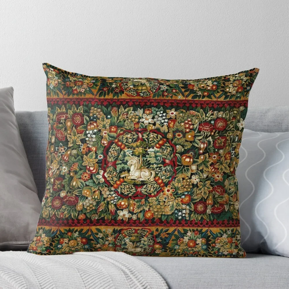 

Medieval Unicorn Floral Tapestry Throw Pillow Covers For Sofas Christmas Pillows