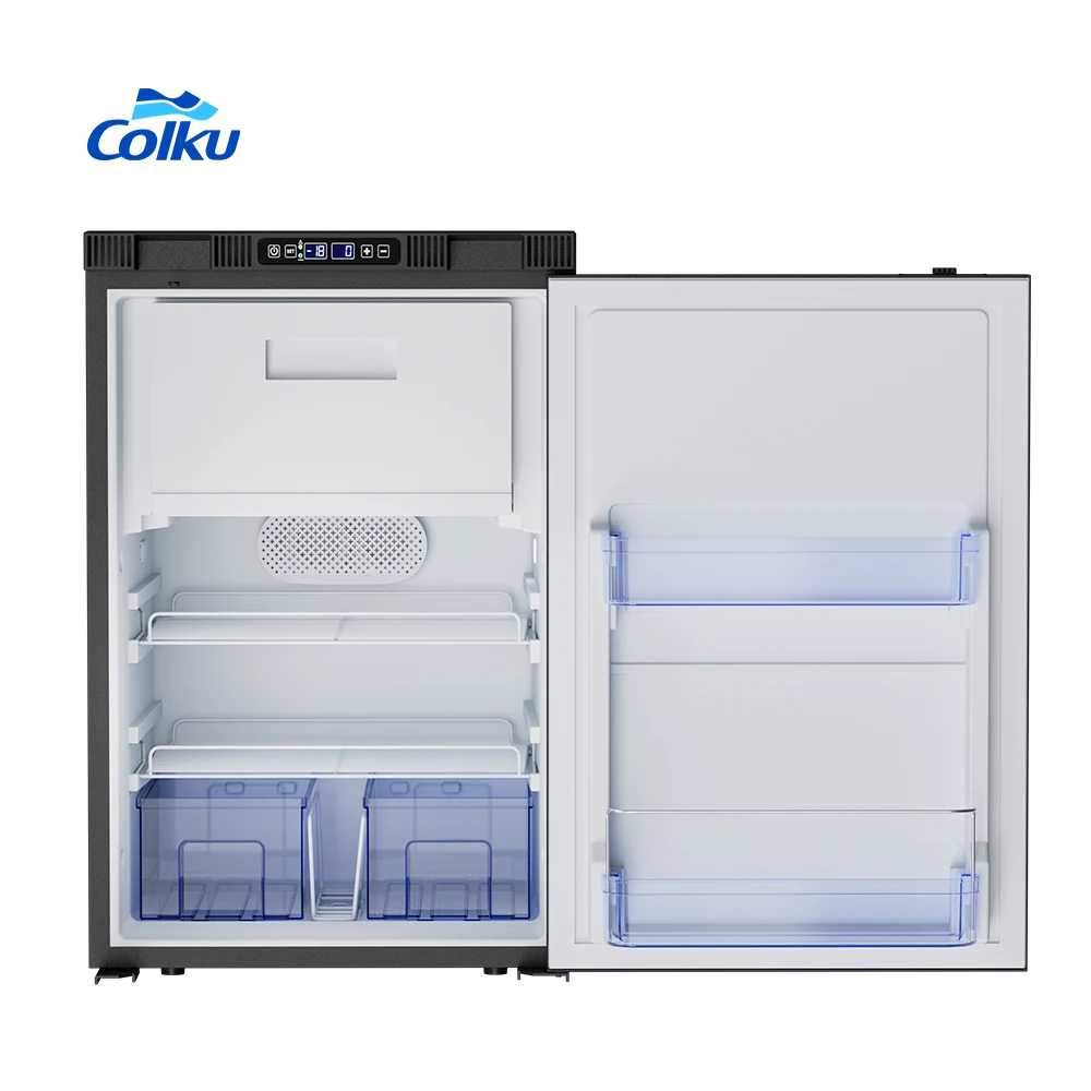 Durable DC 12V/24V RV Refrigerator Freezer 12V Auto-Defrost Compressor 114L Anti-Vibration Low Voltage Protection for Motorhome