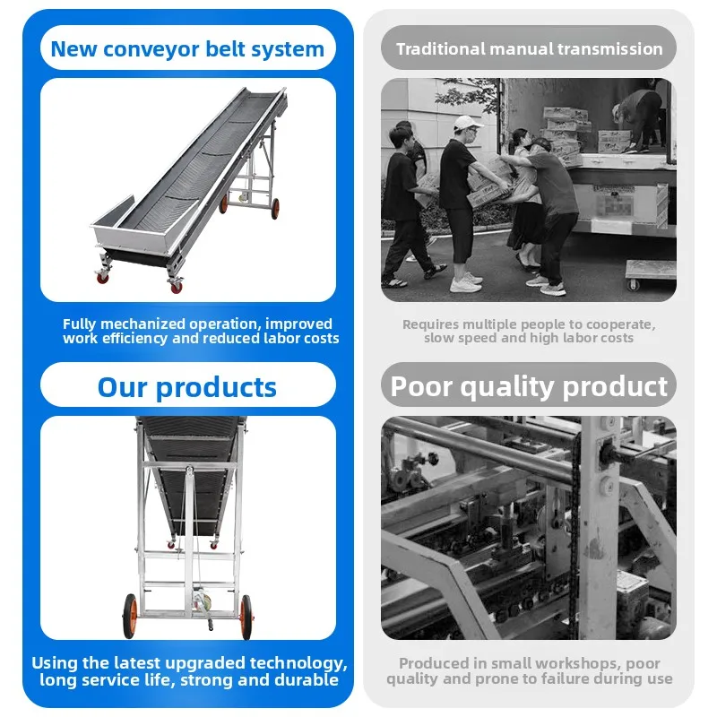 CX small, assembly line small loading and unloading plus stop edge plus hopper new folding conveyor belt