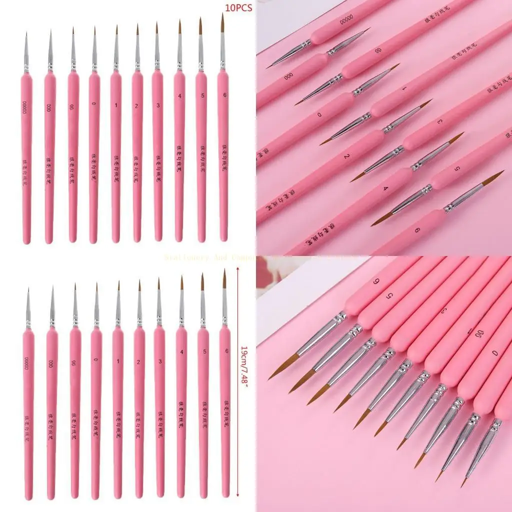 

10шт/сет Wolf Hair Line Pen Fine Paint Brush Set Artist Wartcolor