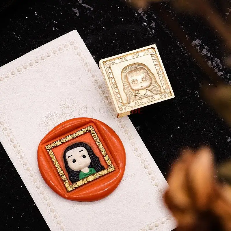 Famous Oil Paintings 3D Embossed Wax Seal Stamp Multilayer Mona Lisa Van Gogh Self-Portrait DIY Gift Greeting Card Decoration image 3