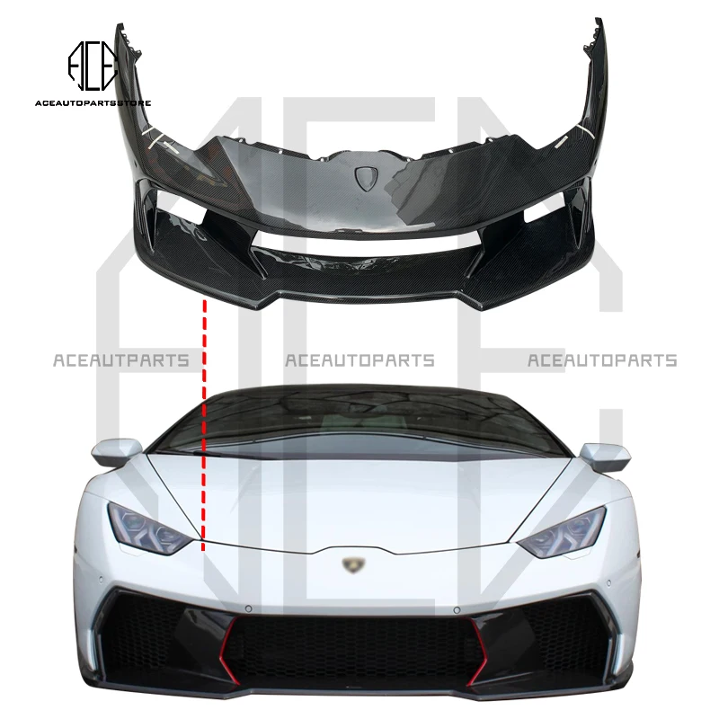 

For Lamborghini Huracan LP610 LP580 EVO Facelift V Style Body Kits Carbon Fiber FRP Front Bumper Head Mesh Grills Guard Case