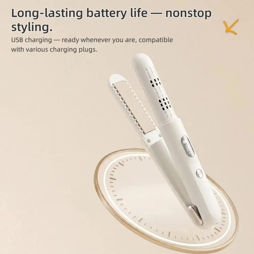 2-in-1 hair straightener, USB rechargeable portable hair straightener, suitable for women's travel and family salons 4