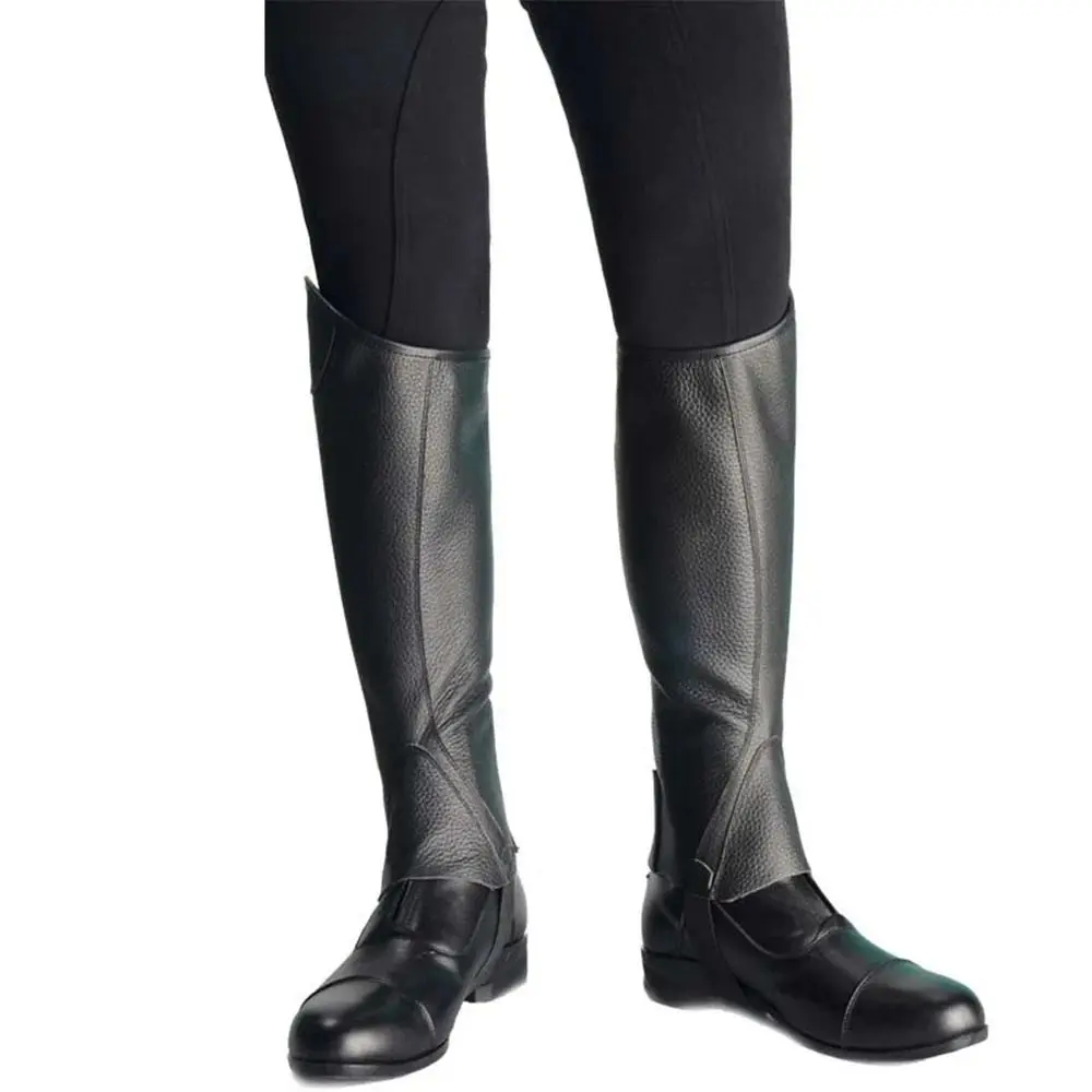 Protezioni per leggings equestri in pelle bovina Coprigambe da cavaliere traspirante e durevole con cerniera Protezione per le gambe Attrezzatura da equitazione per adulti