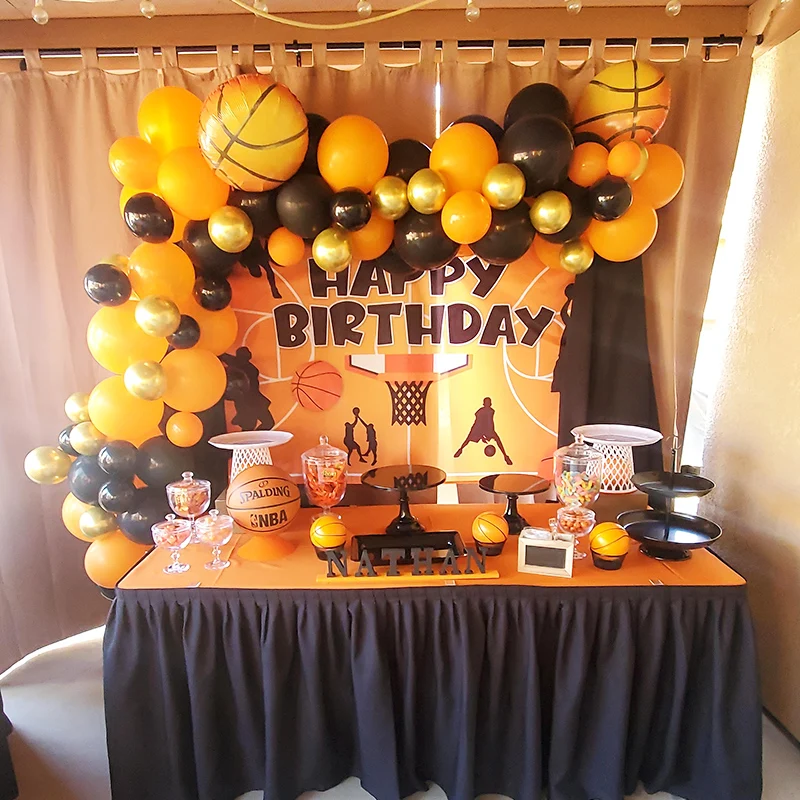 Basketball Party Supplies Kit Foil Balloons Latex Balloons for Boys Sport Theme Birthday Boy World Sports Game Celebration Decor