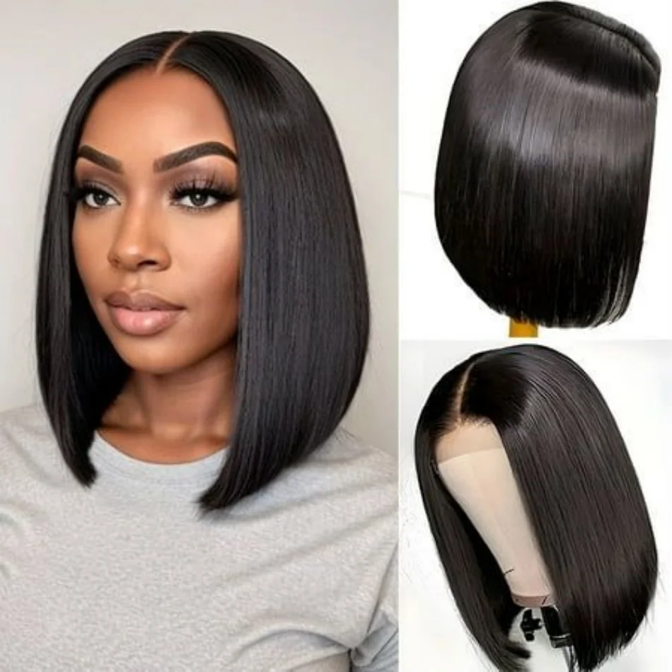 

Прямой парик-боб из натуральных волос с закрытием 4x4, 5x5, 13x4, 13x6, с прозрачным кружевом, короткий, предварительно выщипанный, для женщин