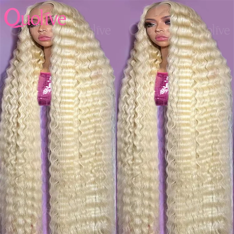 613 Медовый блондин 13x6 HD Парик фронтальной части шнурка Человеческие волосы Вьющиеся парики 30-дюймовые глубокие волны Бразильские цветные 13x4 Hd Парики фронта шнурка