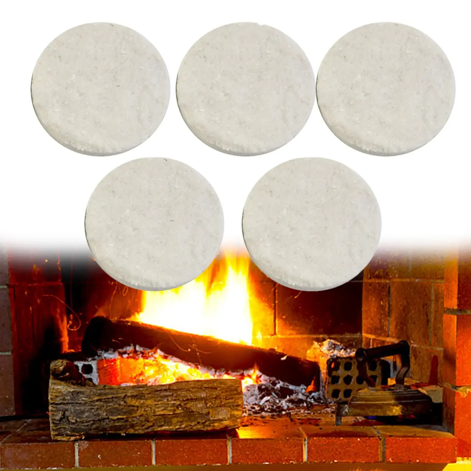 1/2/3/5pc Ceramic Wool Sponges Cotton Round 8.6x1.2cm Firplace Fire Box Safety Bio Fire Heating Cooling Air Fireplaces Stove