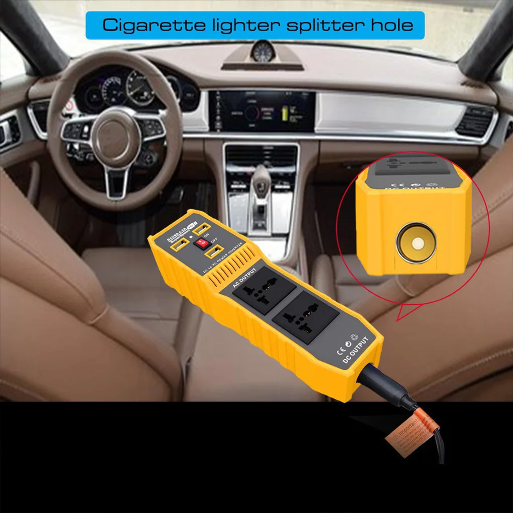 Auto Chargers Power Inverter Detachable On/Off Switch Converter Socket