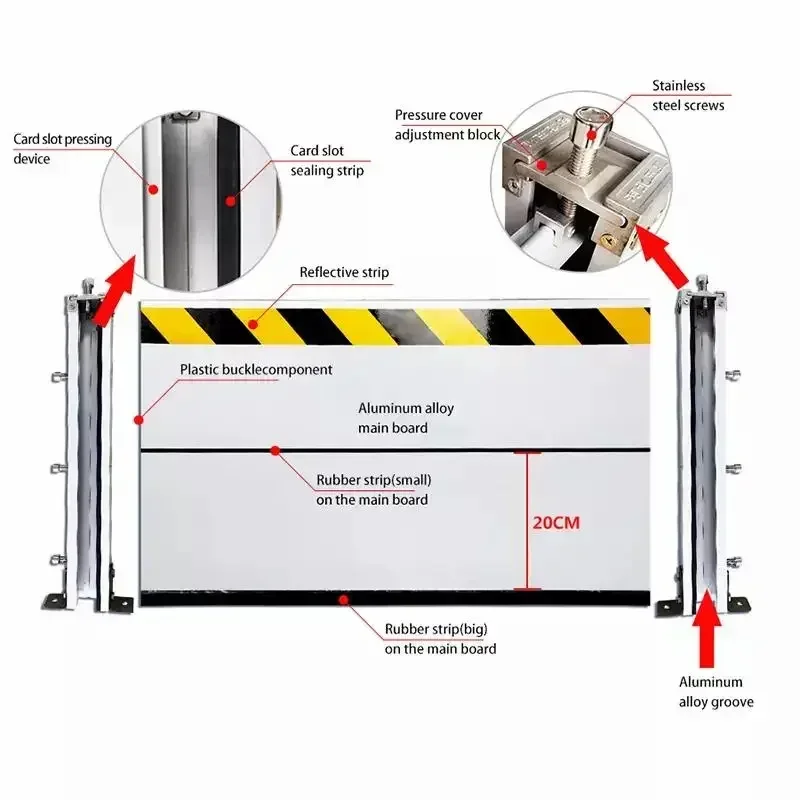 aluminum home garage door anti flood barrier control board water flood defence prevention easy install quick dam flood barriers