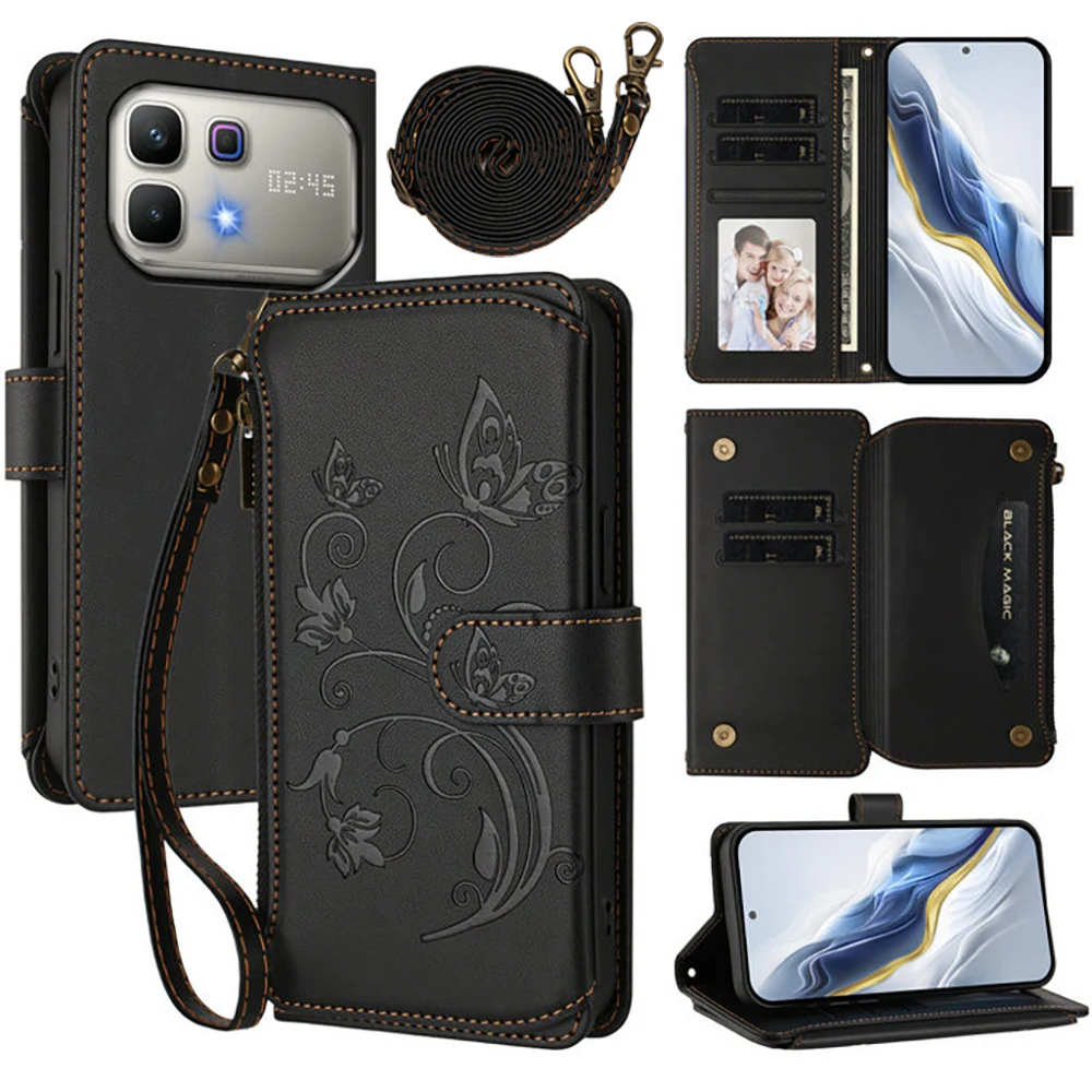 

Zipper Leather Wallet Funda For Infinix Note 60 Pro 5G 2026 Luxury Cover for Infinix Note 50 40 Pro Plus 50S 50X 40X 60 Coque