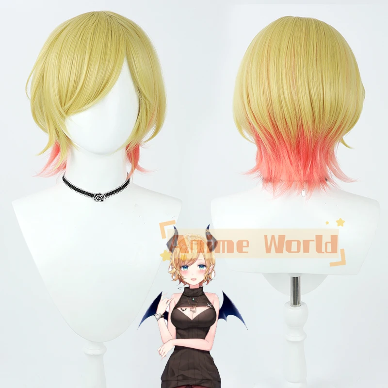 2 Types Hololive Yellow Yuzuki Choco Cosplay Wig Light Red Heat Resistant Synthetic Hair Halloween Party Role Play Carnival