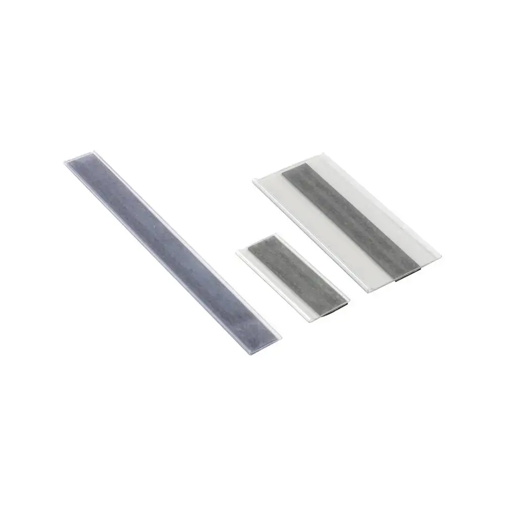 2x20cm Pvc Tag Clip Shelf Channel Label Clear Data Strip Magnetic Label Holders Data Card Holders With Clear Plastic Protectors