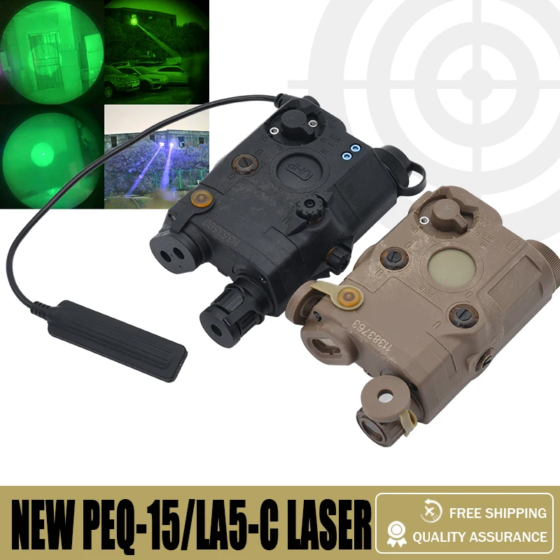 2023 New Upgraded Ver PEQ-15/LA5-C Adjustable Beam and IR Light IR Laser Green Lasers Hunting Scout Light with Control Switch