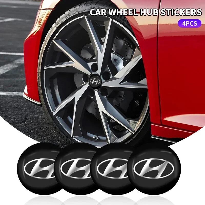 

4 шт., 56 мм, наклейки на колеса автомобиля, центральная крышка ступицы, эмблема автомобиля, значок, наклейка для Hyundai Tucson Accent Elantra Santa fe Sonata ix35