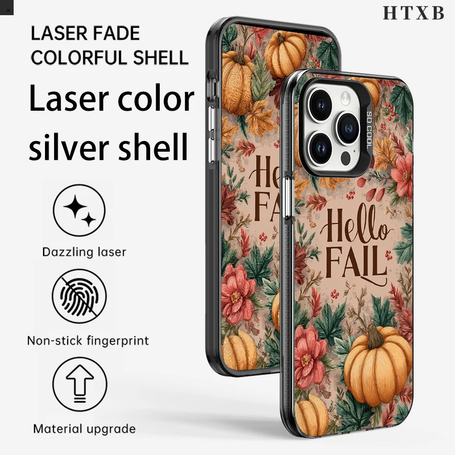 เคสโทรศัพท์ลายฟักทองดอกไม้หลากหลายแบบสำหรับ iPhone 17 ถึง 11 Pro Max Plus