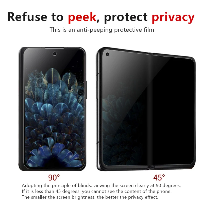 For OPPO Find N 3 In 1 Front Back Privacy Hydrogel Film Phone Folding Screen Protector Full Cover Anti-peeping Soft Sticker Film