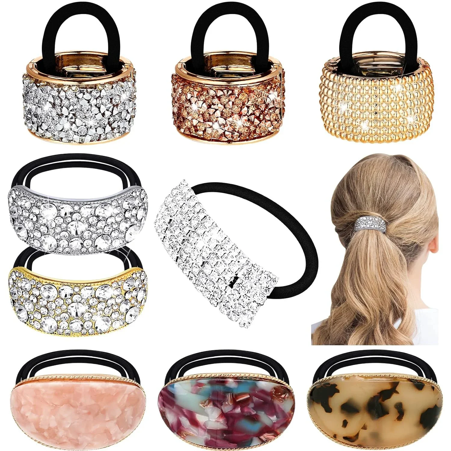 Moda octanowa geometryczna półkola klamra gumka do włosów kobiety kucyk Holder gumki do włosów elastyczna gumka leniwy wiatr nakrycie głowy