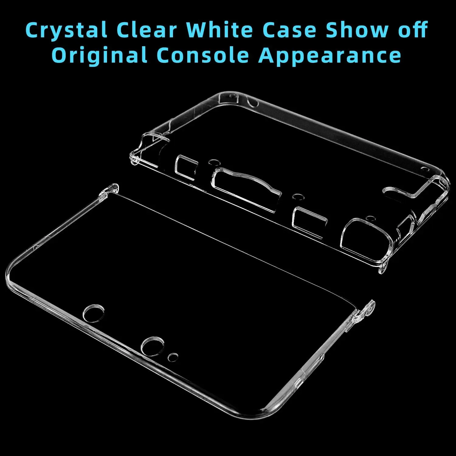 TNP Case for New Model 3DS XL LL 2015 Ultra Clear Crystal Clear Hard Shell Case Shell [New Improved Hingeless Design]